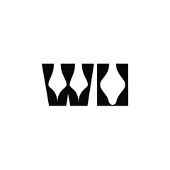 WU monogram logo design letter text name symbol monochrome logotype alphabet character simple logo