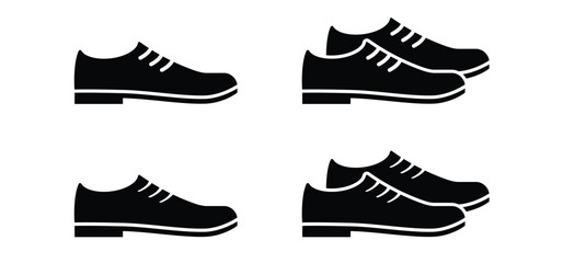 Cartoon men or man shoes. Shoe icon. Sneakers or running shoe. Sport footwear sign. Line pattern. For footsteps or footprint. Flat foot steps. Footwear tools.