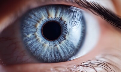 Detailed Macro Closeup of Human Eye with Intricate Iris Patterns