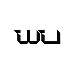 WU monogram logo design letter text name symbol monochrome logotype alphabet character simple logo