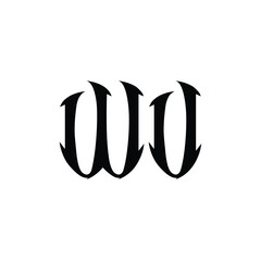 WU monogram logo design letter text name symbol monochrome logotype alphabet character simple logo