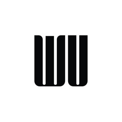 WU monogram logo design letter text name symbol monochrome logotype alphabet character simple logo