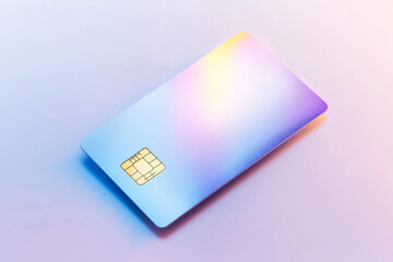 Vibrant flat design credit card showcasing modern payment technology against a stylish abstract background