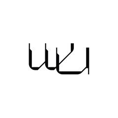 WU monogram logo design letter text name symbol monochrome logotype alphabet character simple logo
