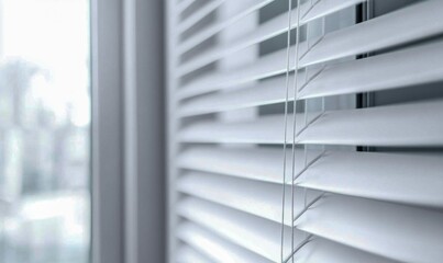 White Venetian Blinds with Precise Alignment and Natural Illumination