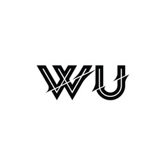 WU monogram logo design letter text name symbol monochrome logotype alphabet character simple logo