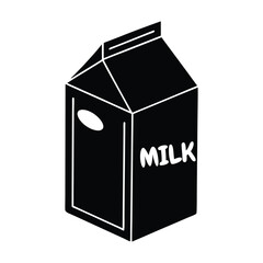 silhouette of milk box vector illustration