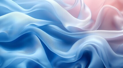 Fototapeta premium Soft Blue and Pink Silk Flowing Beautifully in Gentle Waves