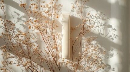 Soft Shadows and Delicate Flowers Create Tranquil Interior Scene