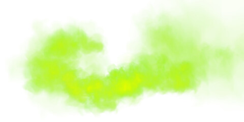 Fototapeta premium Bright Green Smoke Cloud Illustration. Fantastic green smoke. Magic smoke. Smog cloud on podium or stage. Fog vapor over ground or water surface, magic haze. Magic smoke, magic fog, green steam. PNG.