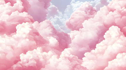 Fototapeta premium A pastel pink cloud-inspired pattern with soft, fluffy edges and a peaceful flow.