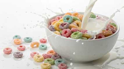 bowl of cereal is0lated on white background