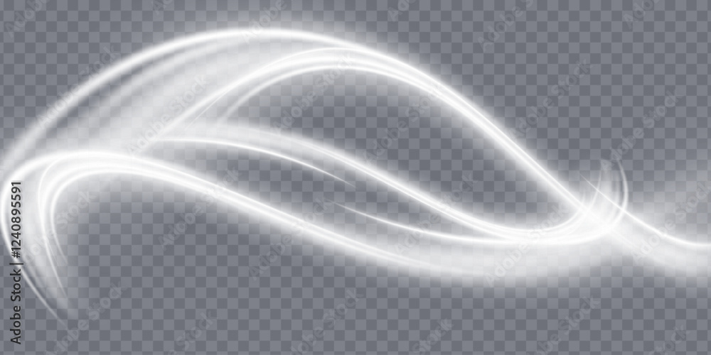 Poster Bright magical Christmas glow effect. The comet sparkles with curved lines. Glowing stardust wave, shiny sparkles of magical starlight for web design and illusions.