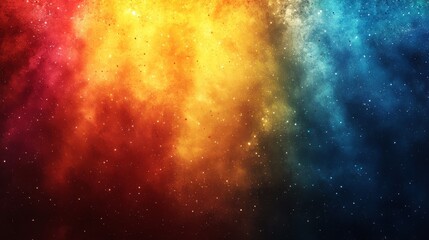 Obraz premium Cosmic Nebula: A Vibrant Blend Of Red, Orange, And Blue Hues In A Cosmic Landscape.