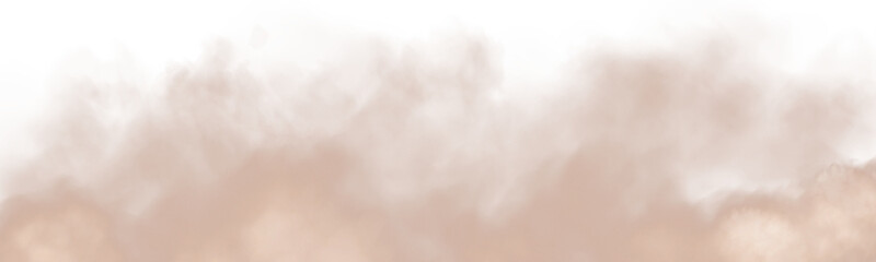 Bright chocolate brown Smoke Cloud. Fantastic chocolate brown smoke. Magic smoke. Smog cloud on podium or stage. Fog vapor over ground or water surface, magic haze. Chocolate brown shade Mocha Mousse.