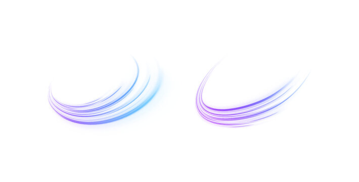 Acceleration speed motion on night road. Magic moving fast speed lines. Blurred car light motion effect, city road background with long exposure night lights. Png,  ray, abstract, energy, pack, effect