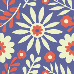 Seamless floral pattern, Abstract vector summer flowers on white background. Stock illustration.eps 10.