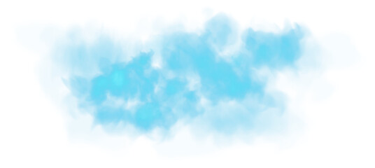 Bright Blue Smoke Cloud Illustration. Fantastic blue smoke. Magic smoke. Smog cloud on podium or stage. Fog vapor over ground or water surface, magic haze. Magic smoke, magic fog, blue steam. PNG. © Orange Sky