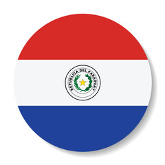 Fototapeta premium Paraguay flag. Paraguay circle flag logo icon digital vector illustration