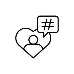 Social media creator outline icons, minimalist vector illustration ,simple transparent graphic element .Isolated on white background