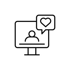 Social media creator outline icons, minimalist vector illustration ,simple transparent graphic element .Isolated on white background