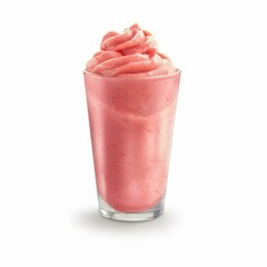 Refreshing and flavorful strawberry smoothie overflowing from a tall glass, perfect for a healthy treat
