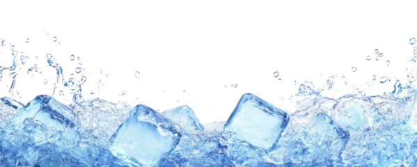 PNG Blue Ice cubes border ice water refreshing.