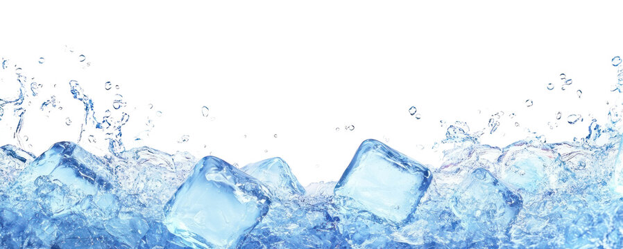 PNG Blue Ice cubes border ice water refreshing.