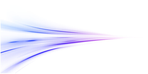 Laser beams luminous abstract sparkling isolated on a transparent background.  Abstract background in blue and purple neon glow colors. Png, lens, light, neon, line, blur, beam, ray.