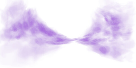 Fototapeta premium Bright Purple Smoke Cloud Illustration. Fantastic purple smoke. Magic smoke. Smog cloud on podium or stage. Fog vapor over ground or water surface, magic haze. Magic smoke, magic fog, purple steam. PN
