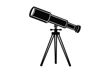 Silhouette of a telescope vector style illustration1.eps