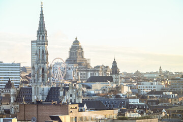 Fototapeta premium Belgique Bruxelles panorama Hotel de ville palais de Justice