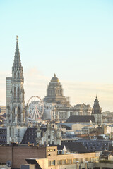 Naklejka premium Belgique Bruxelles panorama Hotel de ville palais de Justice