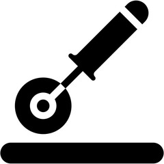 Vector Icon Pizza Cutter, Food and Restaurant, Kitchenware, Kitchen Tool, Pizza Knife