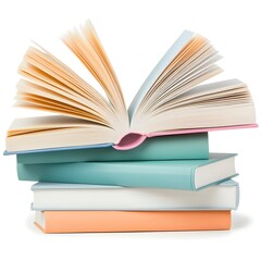 Fototapeta premium books isolated on the white background, generation AI 