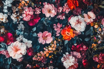 Dark Bloom: A Romantic Floral Tapestry
