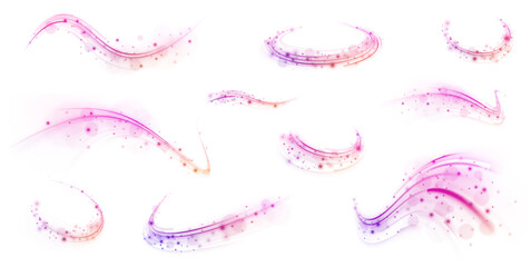 Neon stripes in the form of drill, turns and swirl. Speed of light concept background. Abstract background rotational border lines, png, effect, wave,neon,line.