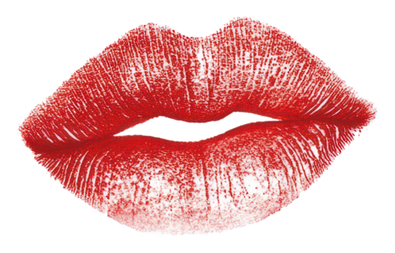 PNG Kiss mark cosmetics lipstick print.