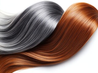 Fototapeta premium Hair care Beautiful flowing hair in two vibrant colors.