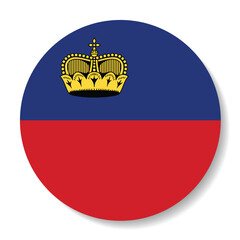Obraz premium Flag of Liechtenstein. Flag icon. Standard color. Circle icon flag. Computer illustration. Digital illustration. Vector illustration.