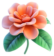 Obraz premium PNG Flower illustration orange leaves.