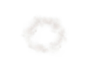 Chocolate brown ring of smog cloud on isolated transparent special effect. Smoke cloud as ring, magic haze. Chocolate brown smoke rings from cigarette, pipe or vape. Chocolate brown shade Mocha Mousse