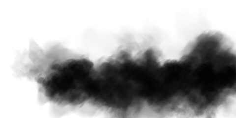 Bright black Smoke Cloud Illustration. Fantastic black smoke. Magic smoke. Smog cloud on podium or stage. Fog vapor over ground or water surface, magic haze. Magic smoke, magic fog, black steam. PNG. 