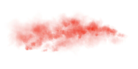 Bright Red Smoke Cloud Illustration. Fantastic red smoke. Magic smoke. Smog cloud on podium or stage. Fog vapor over ground or water surface, magic haze. Magic smoke, magic fog, red steam. PNG.
