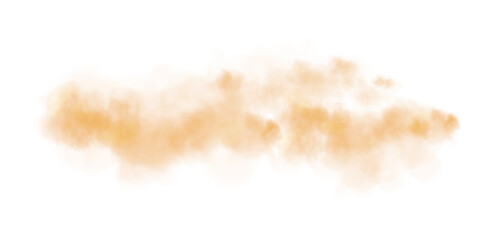 Bright Orange Smoke Cloud Illustration. Fantastic orange smoke. Magic smoke. Smog cloud on podium or stage. Fog vapor over ground or water surface, magic haze. PNG.