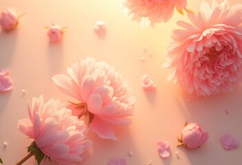 Beautiful Pink Peonies in Soft Golden Light Floral Photography