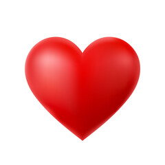 Red Heart Icon. Stylised heart shape isolated on white background.