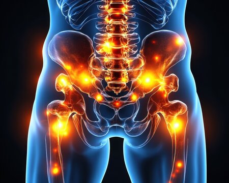 AI-Powered X-Ray Analysis for Joint Inflammation Precise Diagnosis Personalized Pain Treatment Advanced imaging technology reveals areas of inflammation in human joints, enabling accurate diagnosis