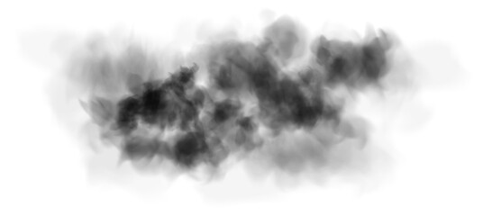 Bright black Smoke Cloud Illustration. Fantastic black smoke. Magic smoke. Smog cloud on podium or stage. Fog vapor over ground or water surface, magic haze. Magic smoke, magic fog, black steam. PNG