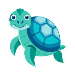 Cute Turtle Vector Illustration - Ideal for Kids' Projects and Eco-Friendly Themes